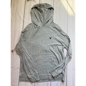 American Eagle Men’s Lightweight Hoodie Size Médium Gray Long Sleeve Pullover
